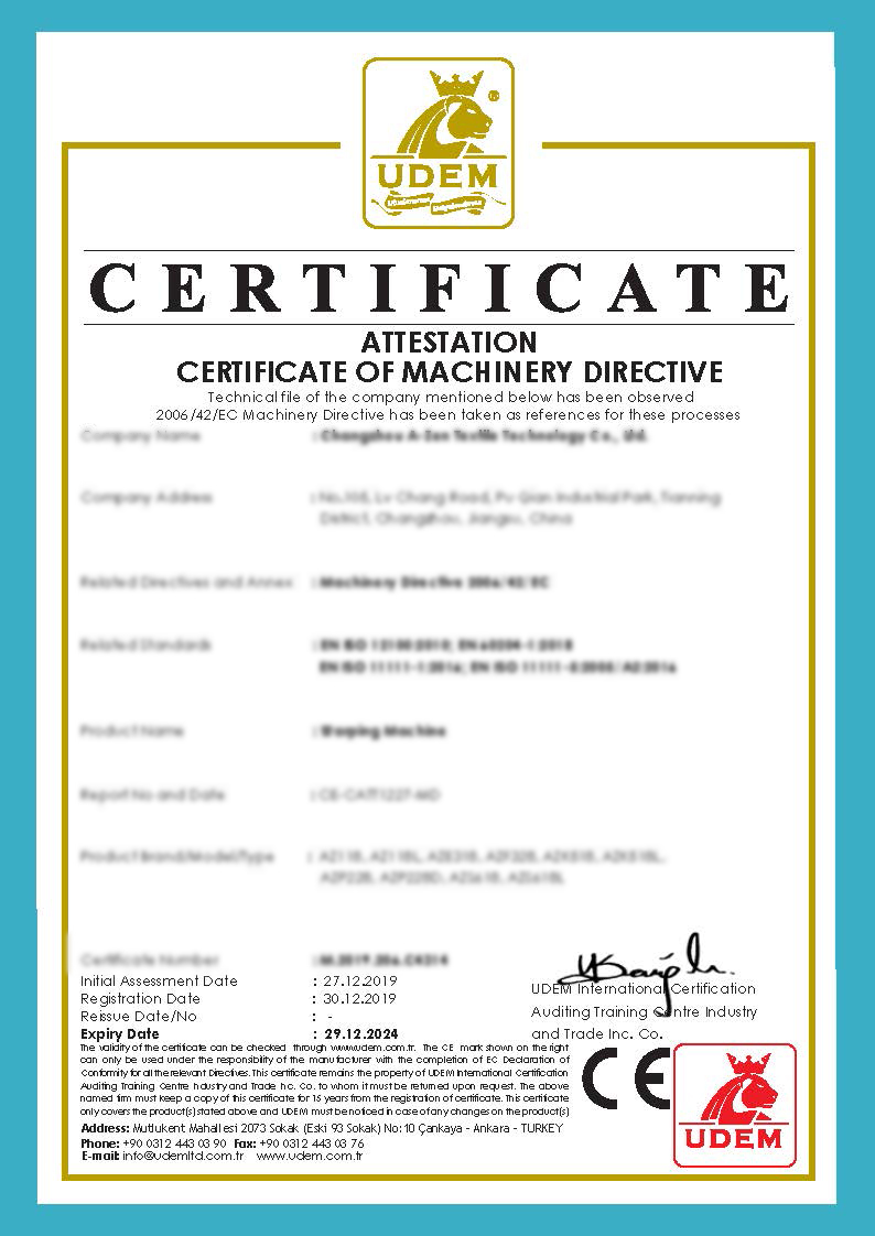ens cutting tools Certificate